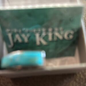 Jay King Turquoise and Silver Band Ring